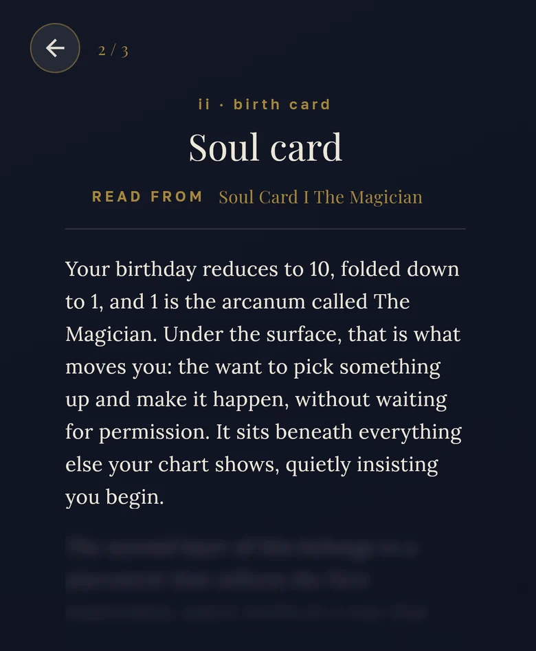 Alma tarot birth card chapter